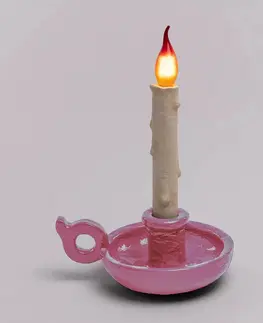 Vnitřní dekorativní svítidla SELETTI LED deko stolní lampa Grimm Bugia svíčka růžová