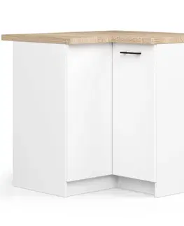 Kuchyňské dolní skříňky Ak furniture Kuchyňská rohová skříňka Olivie S 90 cm bílá