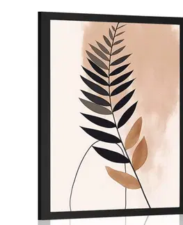 Abstraktní tvary Plakát abstraktní botanické tvary kapradina