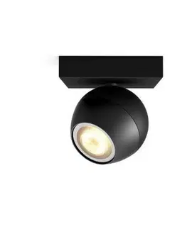 LED bodová svítidla Hue White Ambiance Bodové svítidlo Philips Buckram BT 50471/30/P6 LED GU10 1x5W 350lm 2200-6500K 230V, černé s dálkovým ovladačem a Bluetooth