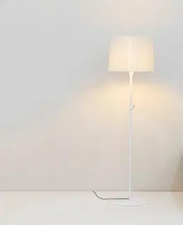 Stojací lampy se stínítkem FARO SAMBA bílá/skládaná béžová stojací lampa