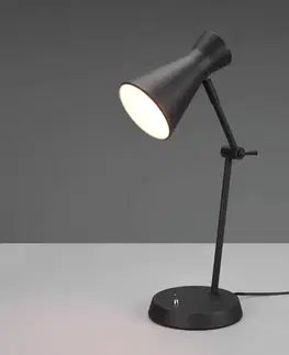 Stolní lampy kancelářské Reality Leuchten Stolní lampa Enzo, jeden zdroj, černá