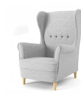 Židle Designové křeslo světle šedé barvy ve skandinávském stylu