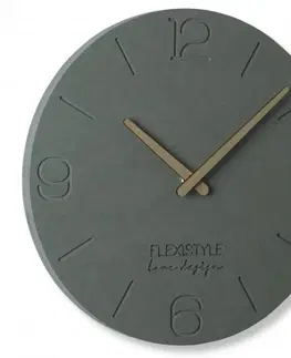 Nástěnné hodiny Šedé nástěnné hodiny ze dřeva v moderním stylu