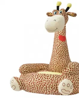 Dětské stoly a židle Dětské křeslo plyš Dekorhome Žirafa