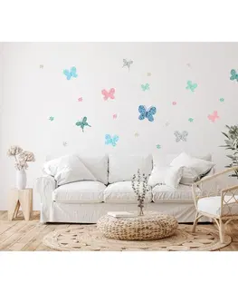Samolepky na zeď Samolepící dekorace Butterflies, 42,5 x 65 cm