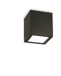 Moderní venkovní stropní svítidla Venkovní stropní přisazené svítidlo Ideal Lux TECHO PL1 BIG NERO 251530 GU10 1x20W IP54 15cm černé