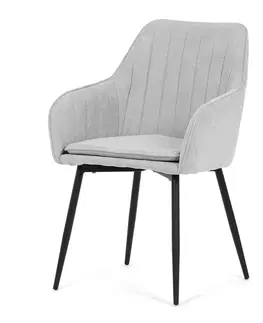 Bydlení a doplňky Sada jídelních polstrovaných židlí 2 ks, stříbrná, 53 x 80 x 62 cm