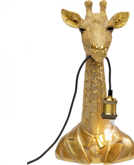 Designové stolní lampy a lampičky KARE Design Stolní lampa Animal Giraffe - zlatá, 50cm