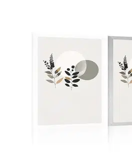 Botanické Plakát minimalistické listy s boho pozadím