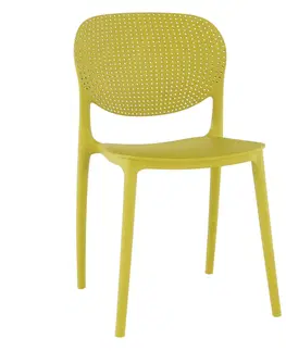 Zahradní židle Plastová židle FEDRA stohovatelná Tempo Kondela Žlutá
