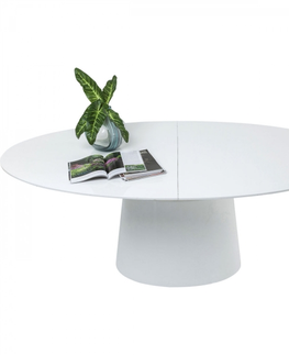 Kulaté jídelní stoly KARE Design Rozkládací stůl  Benvenuto White 200(50)x110cm