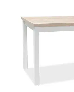 Dřevěné jídelní stoly Signal Jídelní stůl ADAM | 100 x 60 cm Barva: dub / bílý mat