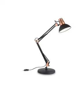 Stolní lampy do kanceláře Ideal Lux WALLY TL1 NERO LAMPA STOLNÍ 061191