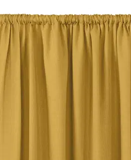 Záclony Závěs Homede Carmena s tunelem hořčicově žlutý, velikost 150x225