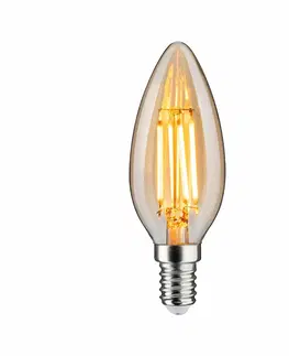LED žárovky PAULMANN 1879 Filament 230V 3-krokové-stmívatelné LED svíčka E14 3 Step Dim 4,9W 1800K stmívatelné zlatá