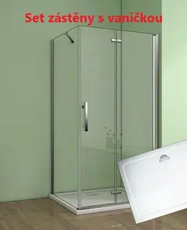 Sprchové vaničky H K Obdélníkový sprchový kout MELODY B8 100x90 cm se zalamovacími dveřmi včetně sprchové vaničky z litého mramoru SE-MELODYB810090/SE-ROCKY10090