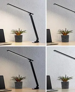 Stolní lampy kancelářské PRIOS Prios Tamarin stolní lampa LED, stmívatelná, černá