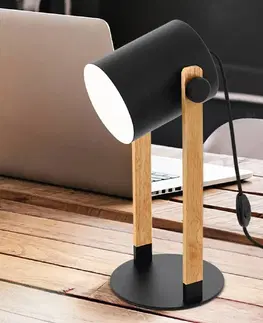 Světla na parapety EGLO Hornwood stolní lampa s dřevěnými detaily