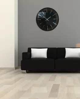 Nástěnné hodiny Černé stylové hodiny do obývacího pokoje 50 cm