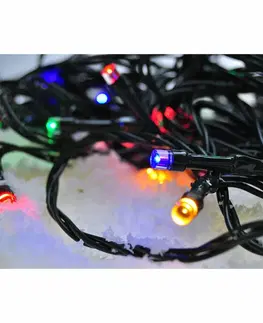 LED řetězy Solight LED venkovní vánoční řetěz, 50 LED, 5m, přívod 3m, 8 funkcí, časovač, IP44, vícebarevný 1V110-M-1