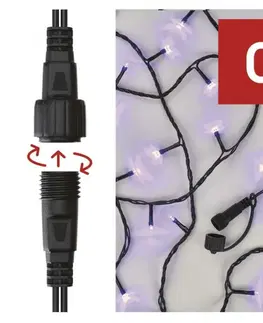 LED řetězy EMOS Standard LED spojovací vánoční řetěz, 10 m, venkovní i vnitřní, fialová D1AF01