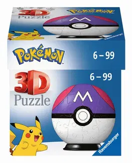Hračky puzzle RAVENSBURGER - Puzzle-Ball Pokémon: Master Ball 54 dílků