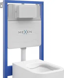 Záchody MEXEN/S WC předstěnová instalační sada Fenix Slim s mísou WC Elis,  bílá 6103391XX00