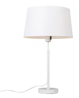 Stolni lampy Stolní lampa bílá s odstínem bílá 35 cm nastavitelná - Parte