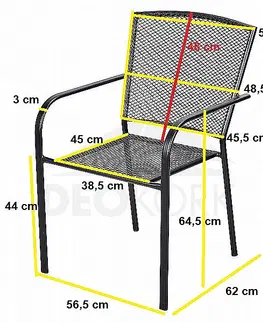 Zahradní židle a křesla DEOKORK Kovová židle MAYA (černá)