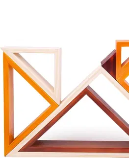 Dřevěné hračky Bigjigs Toys Dřevěné skládací motorické trojúhelníky TRIANGLE I