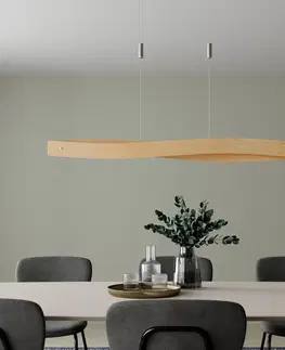 Závěsná světla quitani Závěsné svítidlo Quitani LED Lian, dub/přírodní barva