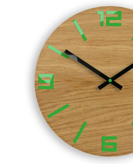 Hodiny ModernClock Nástěnné hodiny Arabic hnědo-zelené