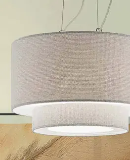 Závěsná světla Artempo Italia Závěsné svítidlo Morfeo s krémovým textilním stínidlem