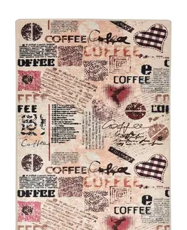 Koberce a koberečky Conceptum Hypnose Koberec Coffee 80x200 cm béžový/růžový