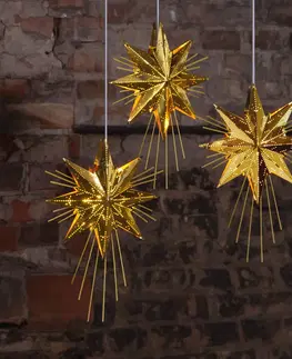 Vánoční světelná hvězda STAR TRADING Zlatá kovová hvězda Mini