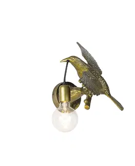 Nastenna svitidla Vintage nástěnná lampa mosaz - Fugl