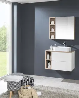 Koupelnová zrcadla MEREO Aira, Mailo, Opto, Bino, Vigo koupelnová galerka 60 cm, zrcadlová skříňka, bílá CN715GB
