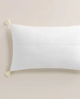 Dekorační povlaky na polštáře Zářivě bílý boho povlak na polštář 30 x 50 cm