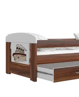 Dětské pokoje Expedo Dětská postel JAKUB P1 + rošt + matrace, 80x160, dub sonoma