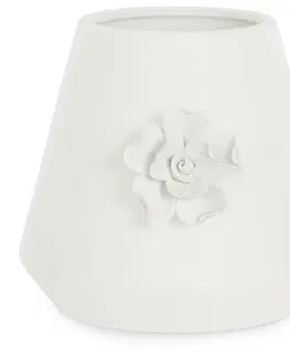 Dekorativní vázy AmeliaHome Keramická váza Lusitiono krémová, velikost 13x13x12