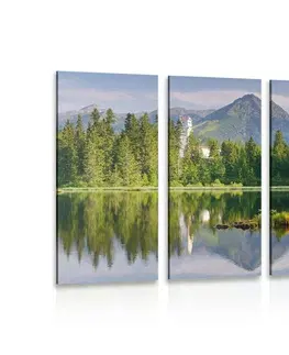 Obrazy přírody a krajiny 5-dílný obraz nádherné panorama hor u jezera