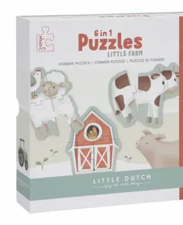Hračky puzzle LITTLE DUTCH - Puzzle 6v1 Farma