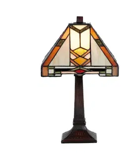 Stolní lampy Clayre&Eef Vzorovaná stolní lampa v Tiffany stylu Eliazar