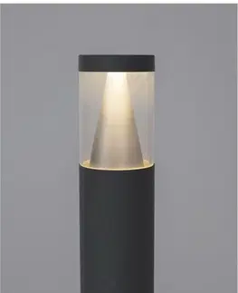 Stojací svítidla NOVA LUCE venkovní sloupkové svítidlo ROCK černý hliník stříbrný hliník a čirý akryl LED 8W 3000K 220-240V 120st. IP65 9905024