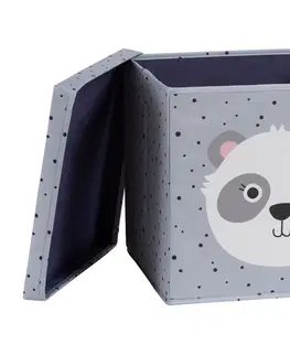 Boxy na hračky LOVE IT STORE IT - Úložný box na hračky s krytem Happy Kids - Panda