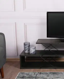 TV stolky Hanah Home TV stolek Zigzag 120 cm tmavě hnědý