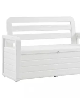 Zahradní lavice Zahradní úložná lavice 132,5 cm plastová bílá