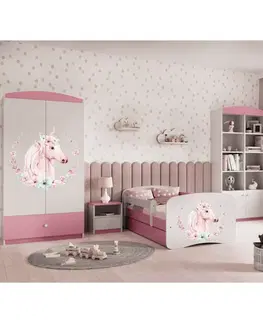 Dětské postýlky Kocot kids Dětská postel Babydreams kůň růžová, varianta 80x160, bez šuplíků, s matrací