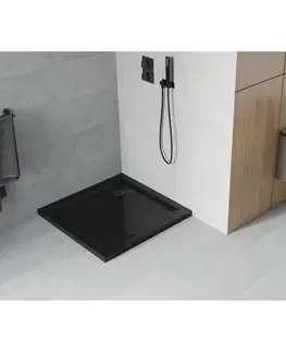 Sprchové vaničky MEXEN Sprchová vanička s černým sifonem 80 x 80 cm černá